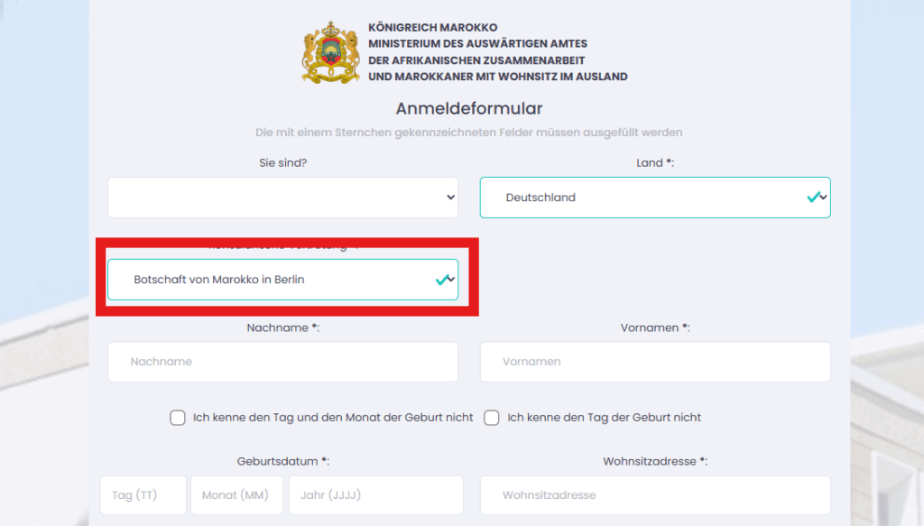 Botschaft marokko berlin termin